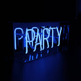 party Glass Neon Sign - Pink, yellow or blue