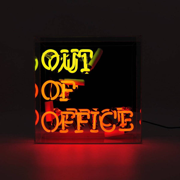 'out of Office' Glass Neon Sign