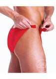 Fundies Rip it Off Bikini with Red Satin Ribbon - O/S - Red