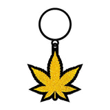 Gold Glitter Leaf Keychain
