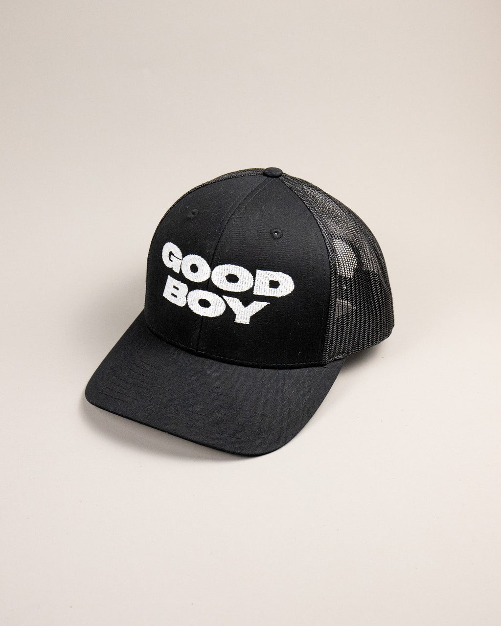 Good Boy Trucker Hat by YES HOMO - Black