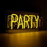 party Glass Neon Sign - Pink, yellow or blue