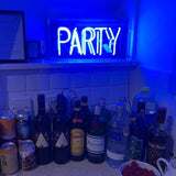 party Glass Neon Sign - Pink, yellow or blue