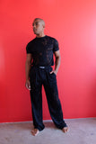 Louis Gabriel Nouchi WIDE PANTS IN MARBLED DEVOURED JERSEY