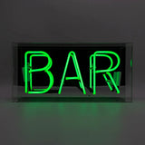 'bar' Glass Neon Sign - Green or pink