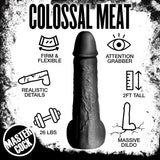 MASTER SERIES LIGHT MOBY HUGE 2 FOOT TALL SUPER DILDO BLACK