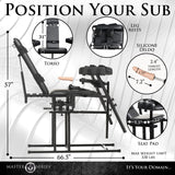 LEG SPREADER OBEDIENCE CHAIR WITH SEX MACHINE