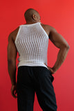 Louis Gabriel Nouchi NET STITCH KNITTED TANK TOP WHITE