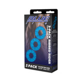 3-Pack Ribbed Rider Cock Ring Set by Blue Line