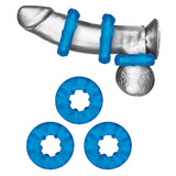 3-Pack Ribbed Rider Cock Ring Set by Blue Line