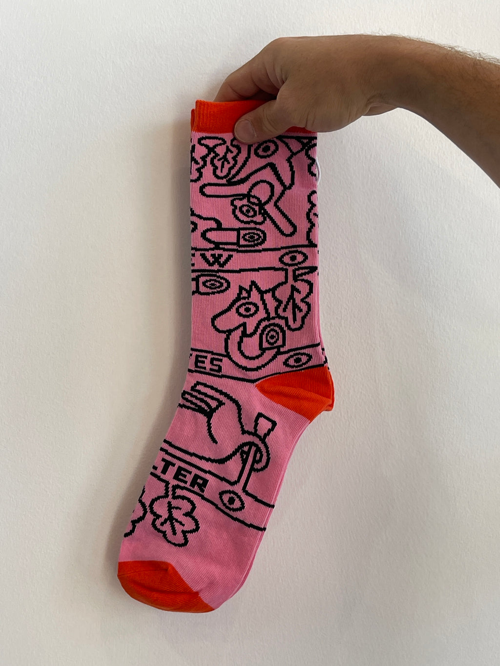 Walter Van Beirendonck New Eyes Socks Prism Pink FW23