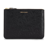 COMME DES GARÇONS EMBOSSED FOREST POUCH WALLET BLACK