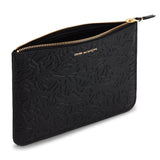 COMME DES GARÇONS EMBOSSED FOREST POUCH WALLET BLACK