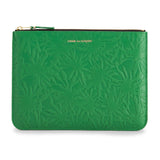 COMME DES GARÇONS EMBOSSED FOREST POUCH WALLET GREEN