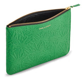 COMME DES GARÇONS EMBOSSED FOREST POUCH WALLET GREEN