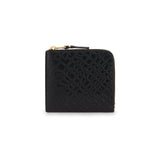 COMME DES GARÇONS Embossed Roots Zip Around Wallet Black