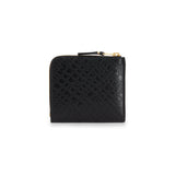 COMME DES GARÇONS Embossed Roots Zip Around Wallet Black