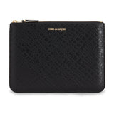 COMME DES GARÇONS EMBOSSED ROOTS POUCH WALLET BLACK