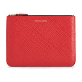 COMME DES GARÇONS EMBOSSED ROOTS POUCH WALLET RED