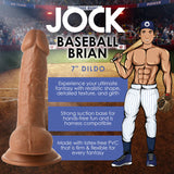 JOCK Baseball Brian 7" Dildo W/ Balls Medium