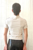 MARTINE ROSE LACE UP FOOTBALL TOP in GREY