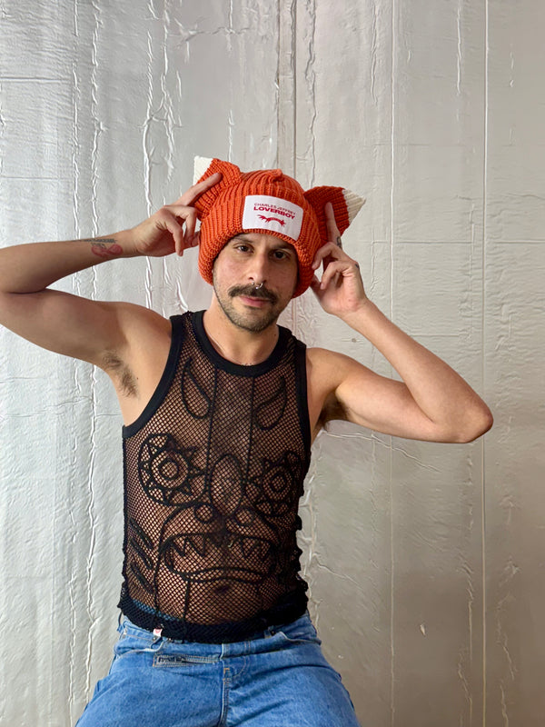 LOVERBOY BY CHARLES JEFFREY CHUNKY EARS BEANIE FOX