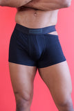 Louis Gabriel Nouchi BOXER WITH ASYMMETRICAL OPENING IN COTTON BLACK