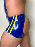 Alfons Dovana Royal Blue Shiny Jock Singlet w. Yellow Stripes