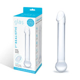 Gläs 7" realistic head glass dildo