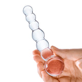 Gläs 5" Curved Glass Beaded Dildo