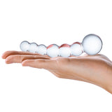 Gläs 5" Curved Glass Beaded Dildo