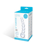 Gläs 5" Curved Glass Beaded Dildo