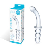 Gläs 8" Ribbed P-Spot Glass Dildo