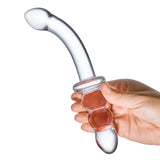 Gläs 8" Ribbed P-Spot Glass Dildo