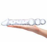 Gläs 12" Double Ended Glass Dildo with Anal Beads