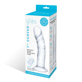 Gläs 7" Curved Realistic Glass Dildo With Veins