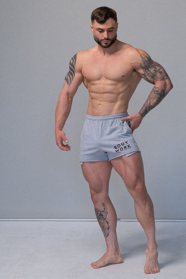 GYMNASIUM THE BODY WORK JERSEY SHORT LIGHT HEATHER GREY