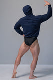 GYMNASIUM THE BODY WORK HOODED SWEATSHIRT NAVY BLUE