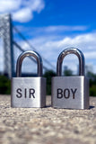 SIR / BOY PADLOCKS (reversible) by Peachy Kings
