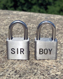 SIR / BOY PADLOCKS (reversible) by Peachy Kings