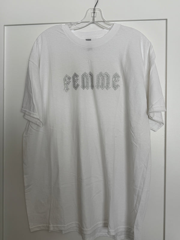 WHITE FEMME SPARKLE TEE BY TRADE