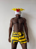 Walter Van Beirendonck Sports Shorts Yellow/ Black SS24