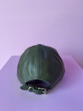 JW ANDERSON LEATHER BASEBALL CAP WITH ANCHOR LOGO OLIVE