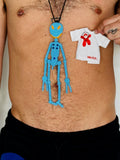 Walter Van Beirendonck Alien Friend + T Necklace in Blue