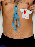 Walter Van Beirendonck Alien Friend + T Necklace in Blue