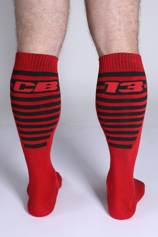 CELLBLOCK 13 Iron Grip Knee High Socks - Red