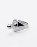 KISKA LAB MINI PLUG SIGNET PLATINUM RING
