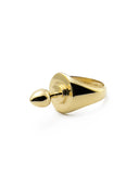 KISKA LABS MINI PLUG SIGNET GOLD RING