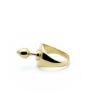 KISKA LABS MINI PLUG SIGNET GOLD RING