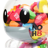 KIDROBOT X NOH8 "ALL <3 NOH8" 8” RAINBOW CLEAR SHELL DUNNY FILLED WITH HEARTS